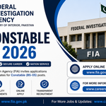 Federal Investigation Agency Constable Jobs 2026 – Apply Online | Male & Female Candidates