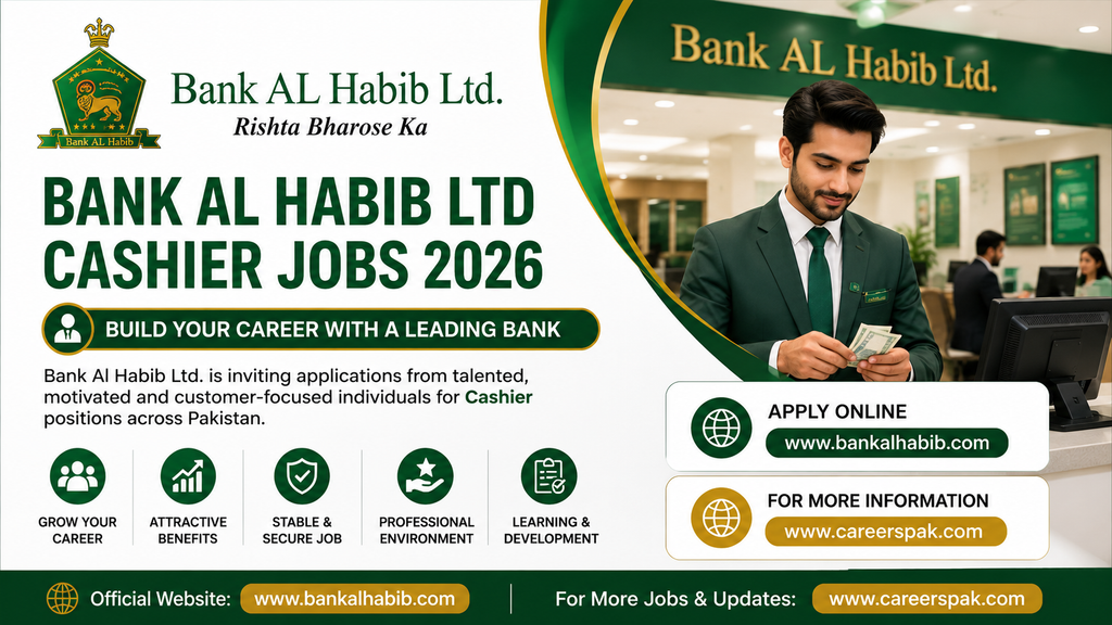 Bank Al Habib Ltd Cashier Jobs 2026 – Apply Online | Latest Bank Careers