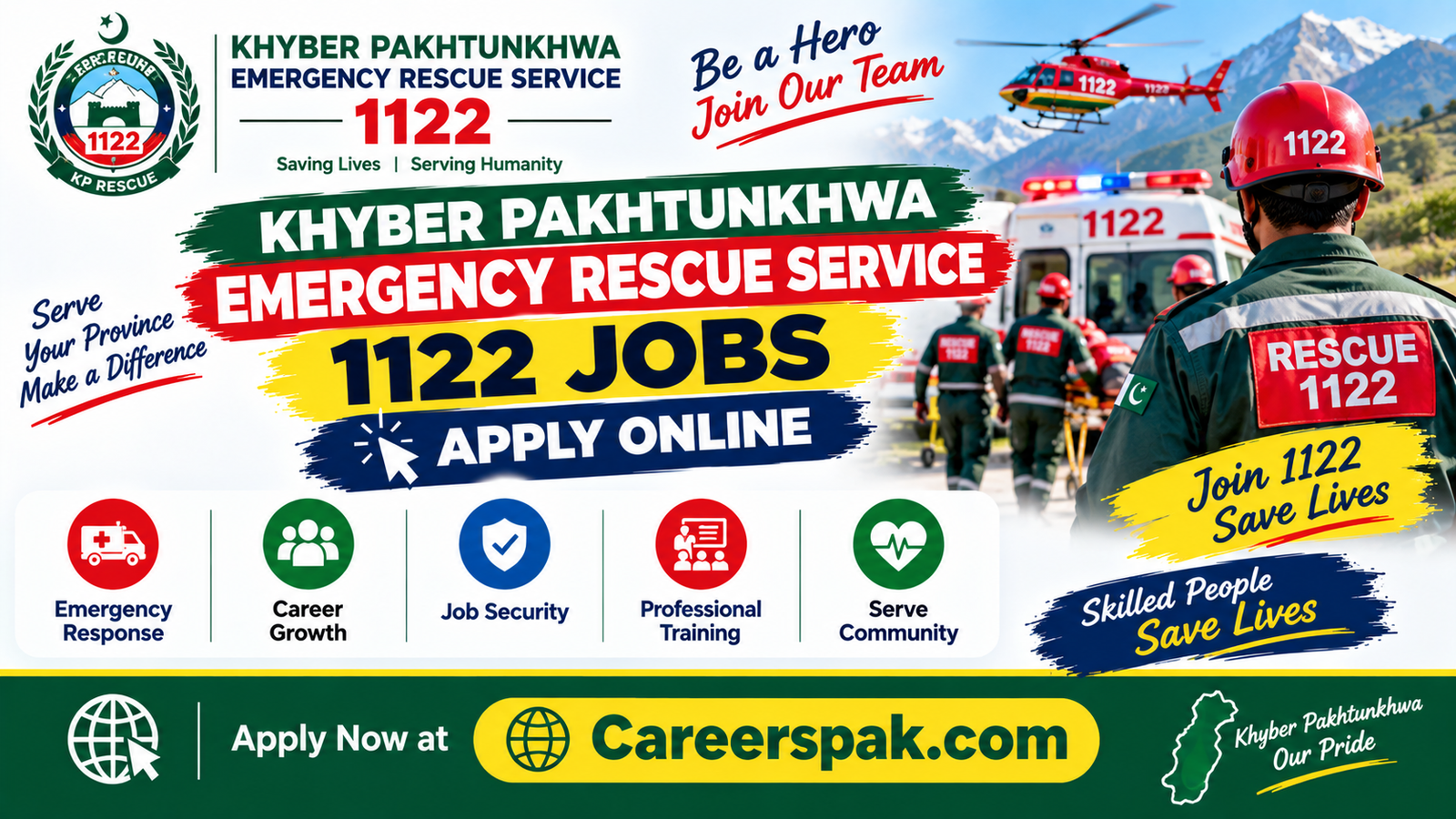 Khyber Pakhtunkhwa Emergency Rescue Service 1122 Jobs – Apply Online | Rescuekp.gov.pk